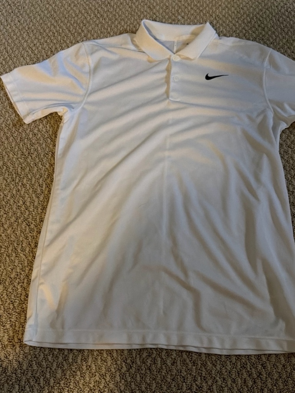 Nike White Polo with Black Swoosh